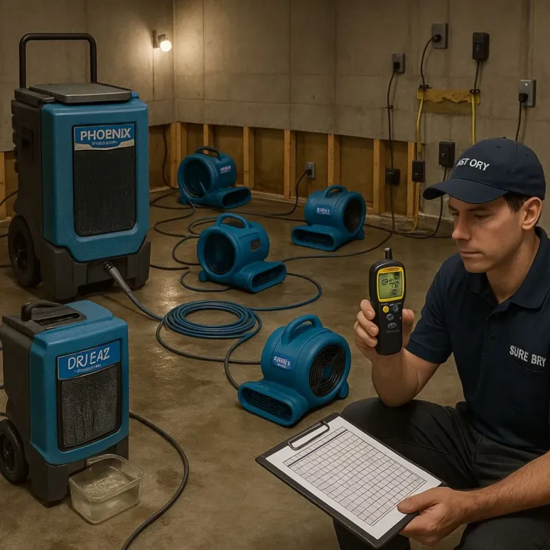Structural Drying and Dehumidification process in Shiloh, IL